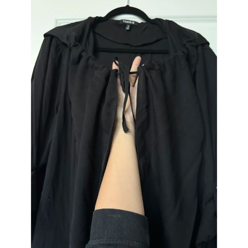 Torrid black hooded lightweight anorak utility adjustable jacket - Picture 3 of 6